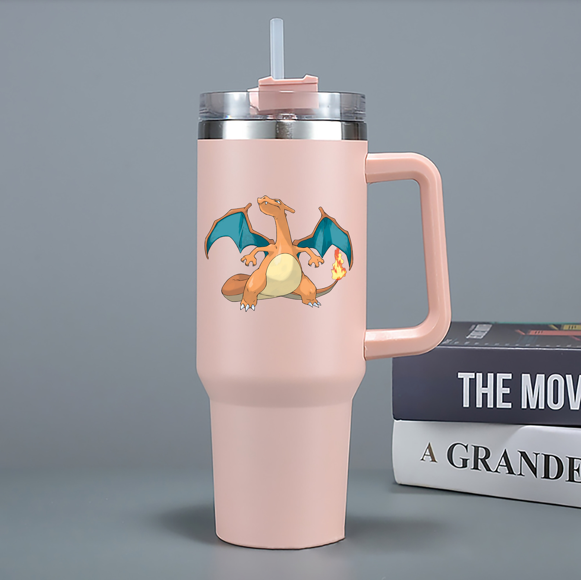 （画像用） ポケットモンスター Pokémon 1200mL車用タンブラー - クリスタルステッカー（プラスチックストロー付き）